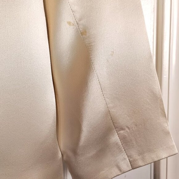 Whitney Eve Cream Silk Charmeuse Scallop Collar Jacket - Picture 3 of 4